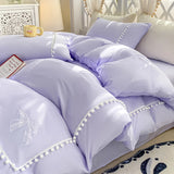 New Style Quilt Cover Thickened Fleece Ball Duvet Cover Soft and Comfortable Four-piece Set 180x220 220x240 Multi-size Bedding