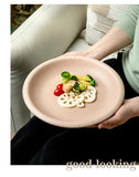 Sesame Dot Round Plate Nordic Style Ceramic Deep Dish High-end Household Serving Plates Fashion Versatile Beef Pasta Kitchenware
