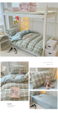 Japan Style Bedding Set Plaid Duvet Cover Set With Sheet Bedroom Decor Skin Friendly King Single Double Bedding Set Home Textile
