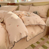 Pure Cotton Bedding Set e  Paaging Girl's Heart Full Cotton Quilt Cover Tee Piece Set Bed eet Bed Canopy