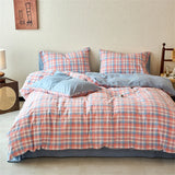 New All-cotton Washed Cotton Printed Checkered Quilt Cover Skin-friendly and Breathable Duvet Cover Without Pillowcase