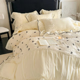 Princess Style Duvet Cover Set Lace Ruffles Rose Embroidery Bed Cover Bed Sheet Pillowcase Soft Bedding Set Decor Gift for Home