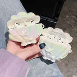 Cute Laser Colorful Sea Shells Cover For apple AirPods 1/2/3 Cover Soft White Earphone Case for Airpods 4 Pro 2 Headset Box