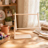 Needlework Holder Adjustable Embroidery Hoop Stand Hands-Free Square Needlework Stand Stable Wooden Cross Stitch Frame Home Use