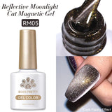 Gold Reflective Moonlight Gel Nail Polish Cat Magnetic Aurora Spar Glitter Semi-Permanant Varnish Nail Art Magnetic
