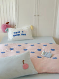 Dopne ing Color Blo Embroidered Cotton Bedding Set Waed Cotton Duvet Cover eet Pillowcase Bedding Accories