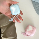 Korean Cartoon Cute Blue Dolphin Pattern Couple Earphone Case For AirPods 4 New Soft Cover For AirPods Pro 2 3 1 With Pendant