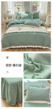 Princess Style Girls Bedding Set Ruffle Duvet Cover With Lace Korean Four Piece Set Quilt Cover Pillowcase Wedding Bedroom Decor