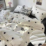 Simple Style Bed Linen Set Skin-friendly Bedsheet Set Pillowcase Brushed Bedclothes Single/Full/Queen/King Size Bedding Set