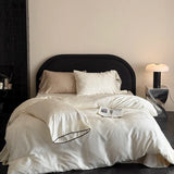 Vintage Jacquard Luxury Bedding Set Super Soft Silky Cooling Natural Lyocell Duvet Cover Flat/Fitted Bed Sheet Pillowcases 3/4Pc