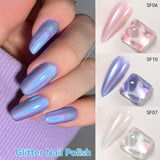 7ml Auroras Glitter Nail Polish No Need of UV/LED Lamp Nail Supplies Vernis White Pink Silver Pearl Effect for Nails