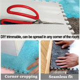 Plush Puzzle Foam Floor Mat Baby Play Mat Cute Soft Fluffy Interlocking Square Foam Tiles Area Rugs Carpet for Parlor Bedroom