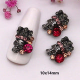 10-Pcs Halloween Ornaments 3D Metal Nail Art Decorations Gold Silver Black Skull Spider Hand Skeleton Design Nail Accessories