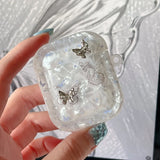 Case For AirPods 1 2 3 4  Flower Butterfly Shell Earphone funda For AirPods Pro 2 Soft Protective Cases with Bracelet Keychain