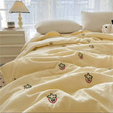 Embroidered Summer Quilt Washed Cotton Girl Home Comfortable Skin Friendly Soft Air-Conditioned Thin Quilted Queen Size Blankets