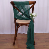 12PCS Chiffon Chair Sashes Wedding Chair Decoration 16x275cm Long For Wedding Aisle Decorations Party Banquet Event Baby Shower