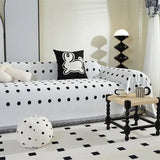 Nordic Chenille Sofa Cover Blanket Black and White Love Sofa Towel Mat Cover Towels Three Person Couch Dust Cover Cloth