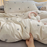 New Floral Double-piece Washed Cotton Quilt Cover  Skin-friendly Breathable Student Dormitory Duvet Covers Without Pillowcases
