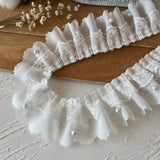 White Lace Lace Ribbons Accessories Lace Trim Handmade DIY Extended Clothes Pleated Sewing Decorative Fabric Skirt Hem Fabric