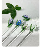 Japanese Style Milk Dessert Bell Orchid Glass Spoon Colorful Transparent Glass Cute Long Handled Coffee Stirring Spoon