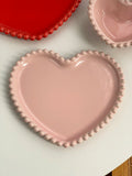 Creative Pink Bead Dots Ceramic Heart Dinner Plate Tableware Home Dessert Cake Plate Porcelain Salad Plate Kitchen Utensils New