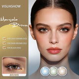 Brown Colored Contact Lenses With Prescription 14.5mm 6 Months Disposable Blue Soft Lens for Eye Makeup