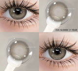 1 Pair Colored Myopia Contact Lenses for Eyes Fashion Lenses with Diopter Prescription Black Eye Lens Beauty Grey Pupil