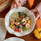 Salad Bowl 8.5In Irregular Lace Edged Serving Platter Creative Salad & Dessert Plate Reusable Restaurant Kitchen Tableware