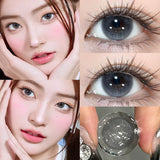 2pcs/pair Yearly Colored Pupils Natural Contact Lenses with Diopters Beauty Purple Korean Lenses Cosmetics Fast Shipping