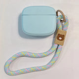 Sky Blue Soft Silicone Earphone Case With Anti-lost Lanyard For AirPods 4 For  AirPods 1 2 3 Pro 2 Bluetooth Charging Box Cover
