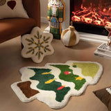 Christmas Tree Home Rugs Bedroom Rug Carpet Floor Mat Entrance Door Bedroom Bath Toilet Anti Slip Mats Imitation Cashmere Carpet