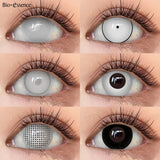 1 Pair Cosplay White Lense for Eyes Colored Lenses Cat Eye Anime Lenses  Halloween Makeup Black Lens  for Halloween