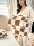 1 piece pink white flannel panda fleece soft and comfortable blanket nap blanket suitable for sofa bed sofa office suitable