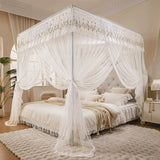 Boutique Embroidery Mosquito Net for Summer with Bracket Palace Bed Curtain Tent for Girls Bedroom Home Decor