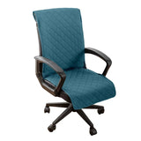 Quilted Office Chair Cover Solid Color Anti-dirty Desk Computer Armchair Chair with Slipcovers Buckle Gaming Seat Cover