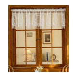 White Lace Short Curtain Double-layer Bookcase Enclosure Kitchen Door Curtains Cafe Livingroom Window Kitchen Half Curtain Decor