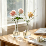 Nordic Striped Clear Glass Vase Simple Elegant Tabletop Decoration for Living Room Wedding Party Ornament