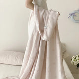 New color-woven jacquard tencel cotton cold blanket summer cool silky smooth towel blanket air-conditioning room blanket
