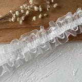 White Lace Lace Ribbons Accessories Lace Trim Handmade DIY Extended Clothes Pleated Sewing Decorative Fabric Skirt Hem Fabric