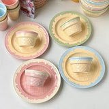 Creative French Ceramic Cake Dessert Tray, Cute Ice Cream Cafe Tableware Set, Home Kitchen Plates