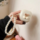 Cute 3D Heart Love Silicone Earphone Case for Samsung Galaxy Buds Live / Buds Pro / Buds 2 / Buds2 Pro Cover With Bead Pendant
