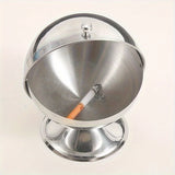 Stainless Steel Storage Jar Sphere Storage Jar with Flip-Top Lid  Modern Round Desktop Organizer for Kitchen Home Office