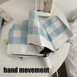 Fashion Red Ball Simple Grid Sun Umbrellas Un Protection UV Protection Foldable Umbrella Women Dual-purpose Automatic Umbrella