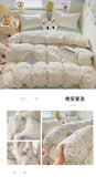Class A Double Yarn Bedding Set Quilt Comforter Duvet Cover Set Printed Cotton Bedspread Skin Friendly Breathable Four-Piece Set