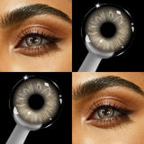 14.20mm Korean Style Blue Colored Contact Lenses, Natural Brown Cosmetic Lens for Women Daily Makeup,6 Months Use