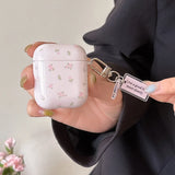 Lovely Flower Gloss Silicone Headphone Shockproof Protective Case For AirPods Pro 2 3 4 Soft Funda Protection Cover With Pendant