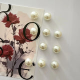 White Pearl Magnetic Fridge Magnets Suitable for, Resin Spherical Refrigerator Magnets with Hold, Christmas