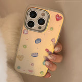 Gilding Laser Colorful Gemstone Pattern Plating Laser Phone Case for IPhone 17 13 14 15 16 Pro Max Shockproof Protective Cover