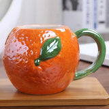 Creative Ceramic Strawberry Pumpkin Pineapple Coffee Cup Kids Fruit Mug Home Office Breakfast Milk Drink Mug Birthday Gift New