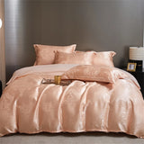 Luxury Satin Jacquard Duvet Cover Set Nordic Double Bed Quilt Cover Bedding Set Adlut Pillowcases Sheet Queen King Home Textiles